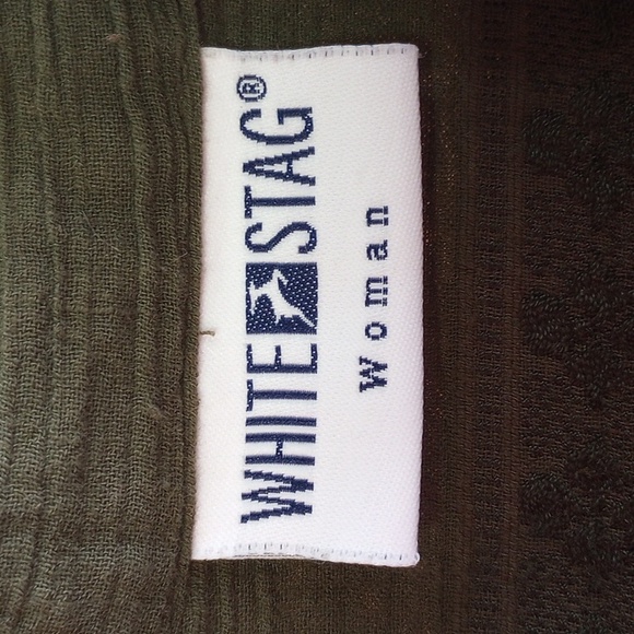 White Stag Olive Green Textured Cotton Shorts Set. Size 22W/24W. Collar - Picture 6 of 9